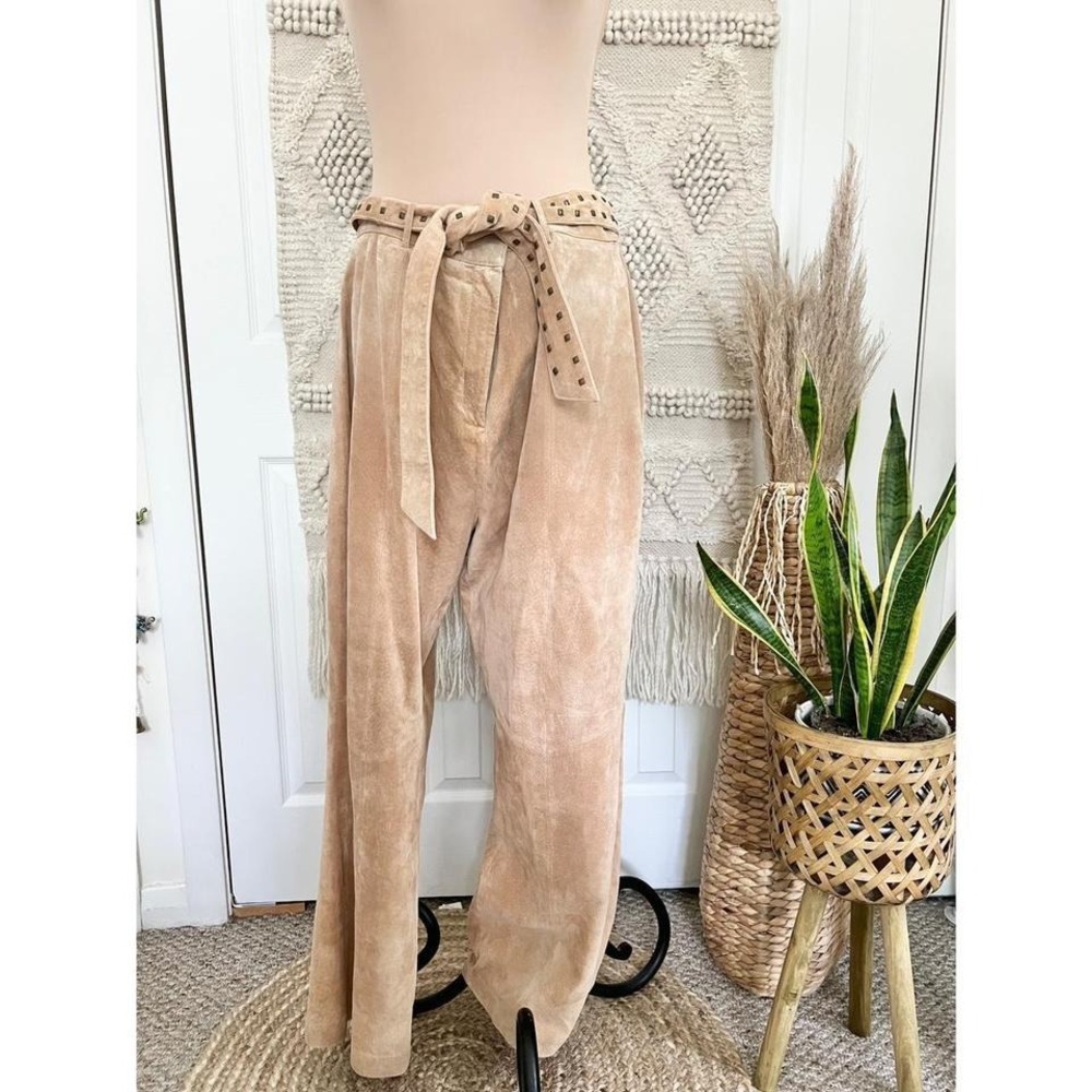 Vintage Leather Belted 90s Trousers